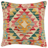 handmade Traditional Pillow Red Rust Hand-Woven SQUARE 100% WOOL Hand woven turkish pillow2' x 2'